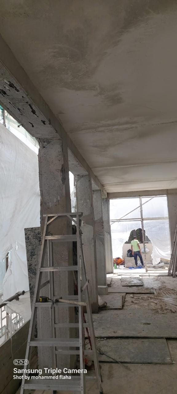 Interior stripped back to concrete columns and slab